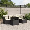 Image de Vidaxl Salon De Jardin 6 Pcs Avec Coussins Noir RÃ©sine TressÃ©e