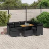 Image de Vidaxl Salon De Jardin 8 Pcs Avec Coussins Noir RÃ©sine TressÃ©e
