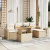 Image de Vidaxl Salon De Jardin Avec Coussins 6 Pcs Beige RÃ©sine TressÃ©e