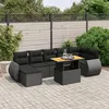 Image de Vidaxl Salon De Jardin 8 Pcs Avec Coussins Noir RÃ©sine TressÃ©e
