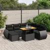 Image de Vidaxl Salon De Jardin 8 Pcs Avec Coussins Noir RÃ©sine TressÃ©e