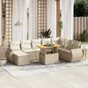 Image de Vidaxl Salon De Jardin Avec Coussins 9 Pcs Beige RÃ©sine TressÃ©e