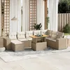 Image de Vidaxl Salon De Jardin Avec Coussins 9 Pcs Beige RÃ©sine TressÃ©e