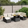 Image de Vidaxl Salon De Jardin 8 Pcs Avec Coussins Noir RÃ©sine TressÃ©e