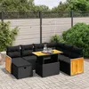 Image de Vidaxl Salon De Jardin 8 Pcs Avec Coussins Noir RÃ©sine TressÃ©e