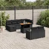 Image de Vidaxl Salon De Jardin 11 Pcs Avec Coussins Noir RÃ©sine TressÃ©e
