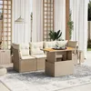 Image de Vidaxl Salon De Jardin Avec Coussins 5 Pcs Beige RÃ©sine TressÃ©e
