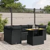 Image de Vidaxl Salon De Jardin 7 Pcs Avec Coussins Noir RÃ©sine TressÃ©e