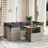 Image de Vidaxl Salon De Jardin Avec Coussins 7 Pcs Gris RÃ©sine TressÃ©e