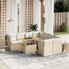 Image de Vidaxl Salon De Jardin Avec Coussins 9 Pcs Beige RÃ©sine TressÃ©e