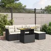 Image de Vidaxl Salon De Jardin 6 Pcs Avec Coussins Noir RÃ©sine TressÃ©e