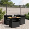 Image de Vidaxl Salon De Jardin 5 Pcs Avec Coussins Noir RÃ©sine TressÃ©e