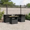 Image de Vidaxl Salon De Jardin 5 Pcs Avec Coussins Noir RÃ©sine TressÃ©e