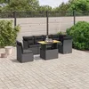 Image de Vidaxl Salon De Jardin 7 Pcs Avec Coussins Noir RÃ©sine TressÃ©e