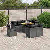 Image de Vidaxl Salon De Jardin 9 Pcs Avec Coussins Noir RÃ©sine TressÃ©e