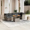 Image de Vidaxl Salon De Jardin 8 Pcs Avec Coussins Gris RÃ©sine TressÃ©e
