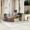 Image de Vidaxl Salon De Jardin Avec Coussins 8 Pcs Beige RÃ©sine TressÃ©e