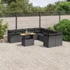 Image de Vidaxl Salon De Jardin 11 Pcs Avec Coussins Noir RÃ©sine TressÃ©e