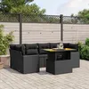 Image de Vidaxl Salon De Jardin 7 Pcs Avec Coussins Noir RÃ©sine TressÃ©e