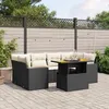 Image de Vidaxl Salon De Jardin 7 Pcs Avec Coussins Noir RÃ©sine TressÃ©e