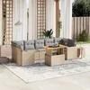 Image de Vidaxl Salon De Jardin Avec Coussins 8 Pcs Beige RÃ©sine TressÃ©e
