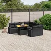 Image de Vidaxl Salon De Jardin 9 Pcs Avec Coussins Noir RÃ©sine TressÃ©e