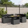 Image de Vidaxl Salon De Jardin 6 Pcs Avec Coussins Noir RÃ©sine TressÃ©e