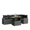 Image de Salons de jardin VidaXL  Salon de jardin  6 pcs avec coussins noir résine tressée P31599805