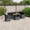Image de Vidaxl Salon De Jardin 7 Pcs Avec Coussins Noir RÃ©sine TressÃ©e