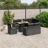 Image de Vidaxl Salon De Jardin 9 Pcs Avec Coussins Noir RÃ©sine TressÃ©e