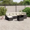 Image de Vidaxl Salon De Jardin 8 Pcs Avec Coussins Noir RÃ©sine TressÃ©e