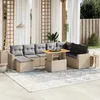Image de Vidaxl Salon De Jardin Avec Coussins 9 Pcs Beige RÃ©sine TressÃ©e