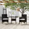 Image de Vidaxl Salon De Jardin 10 Pcs Avec Coussins Noir RÃ©sine TressÃ©e