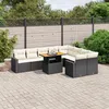 Image de Vidaxl Salon De Jardin 10 Pcs Avec Coussins Noir RÃ©sine TressÃ©e