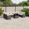 Image de Vidaxl Salon De Jardin 11 Pcs Avec Coussins Noir RÃ©sine TressÃ©e