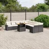 Image de Vidaxl Salon De Jardin 11 Pcs Avec Coussins Noir RÃ©sine TressÃ©e