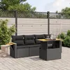 Image de Vidaxl Salon De Jardin 5 Pcs Avec Coussins Noir RÃ©sine TressÃ©e