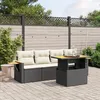 Image de Vidaxl Salon De Jardin 5 Pcs Avec Coussins Noir RÃ©sine TressÃ©e