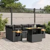 Image de Vidaxl Salon De Jardin 7 Pcs Avec Coussins Noir RÃ©sine TressÃ©e