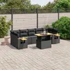 Image de Vidaxl Salon De Jardin 8 Pcs Avec Coussins Noir RÃ©sine TressÃ©e