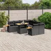 Image de Vidaxl Salon De Jardin 9 Pcs Avec Coussins Noir RÃ©sine TressÃ©e