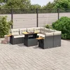 Image de Vidaxl Salon De Jardin 9 Pcs Avec Coussins Noir RÃ©sine TressÃ©e
