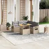 Image de Vidaxl Salon De Jardin Avec Coussins 6 Pcs Beige RÃ©sine TressÃ©e