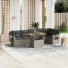 Image de Vidaxl Salon De Jardin Avec Coussins 7 Pcs Gris RÃ©sine TressÃ©e