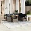 Image de Vidaxl Salon De Jardin Avec Coussins 7 Pcs Gris RÃ©sine TressÃ©e