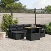 Image de Vidaxl Salon De Jardin 7 Pcs Avec Coussins Noir RÃ©sine TressÃ©e