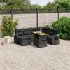 Image de Vidaxl Salon De Jardin 8 Pcs Avec Coussins Noir RÃ©sine TressÃ©e