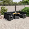 Image de Vidaxl Salon De Jardin 10 Pcs Avec Coussins Noir RÃ©sine TressÃ©e