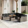 Image de Vidaxl Salon De Jardin 11 Pcs Avec Coussins Gris RÃ©sine TressÃ©e