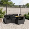 Image de Vidaxl Salon De Jardin 5 Pcs Avec Coussins Noir RÃ©sine TressÃ©e